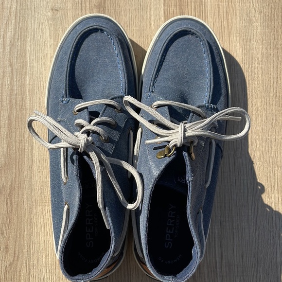 Rare Sperry Pier Crest Topsider Mid Lace Up Boat Shoe with Memory Foam - Picture 9 of 11